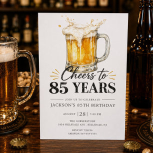 Cheers to 85 Years Birthday Invitation