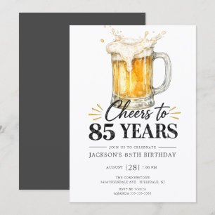 Cheers to 85 Years Birthday Invitation
