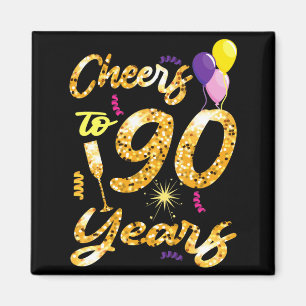 Cheers To 90 Years 1931 90th Birthday Celebration Magnet