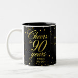 Cheers to 90 Years 90th Birthday Two-Tone Coffee Mug<br><div class="desc">Cheers to 90 years! The perfect mug for a 90th birthday gift. Personalised with a name and date,  this mug makes a special keepsake for a ninetieth birthday.</div>