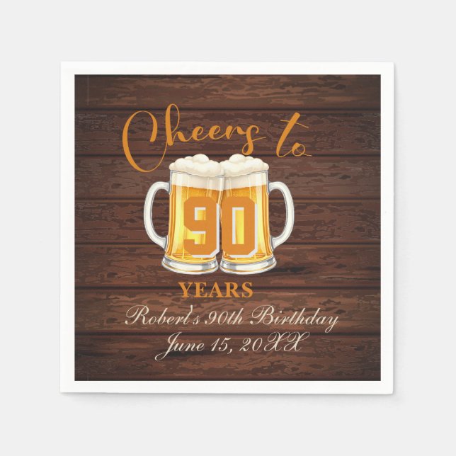 Cheers to 90 Years  Napkin (Front)