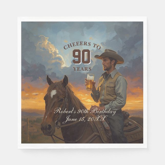 Cheers to 90 Years  Napkin (Front)