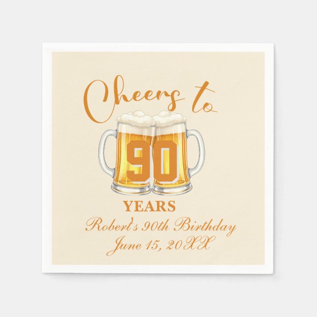 Cheers to 90 Years  Napkin (Front)