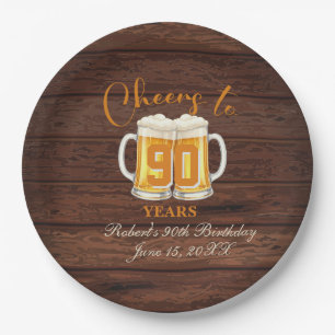 Cheers to 90 Years Paper Plate