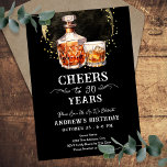 Cheers to 90 Years Whiskey Adult Birthday Invitation<br><div class="desc">Cheers to 90 years whiskey adult Birthday . Easy to personalise. All text is adjustable and easy to change for your own party needs.  Watercolor whiskey glass.  Bar or backyard BBQ birthday design. Any age,  just change the text.</div>