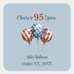 Cheers to 95 Years Birthday Party  Square Sticker