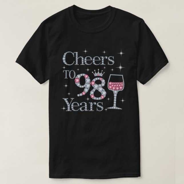 Cheers to 98 Years 1923 98Th Birthday Tee Gift For (Design Front)