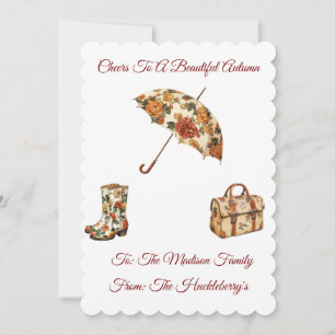 Cheers to a Beautiful Autumn Personalized Flat Card