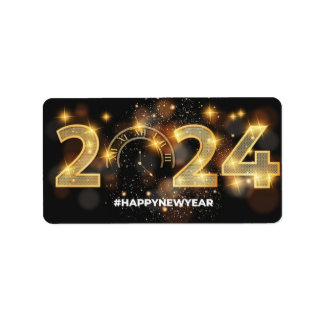 "Cheers to a Bright New Year!" Label