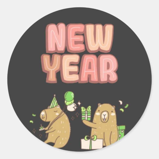 Cheers to a Fresh Start! Classic Round Sticker (Front)