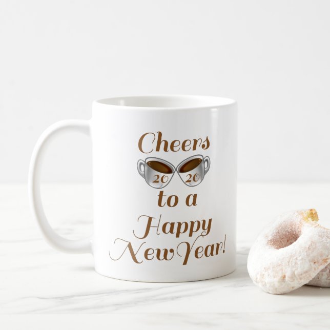 Cheers to a Happy New Year! Coffee Mug (With Donut)