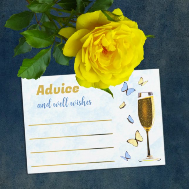 Cheers To A Lifetime Of Butterflies Bridal Shower Advice Card (Creator Uploaded)