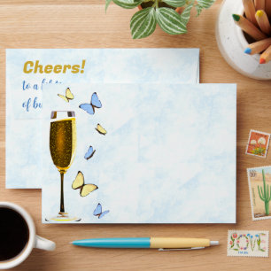 Cheers To A Lifetime Of Butterflies Bridal Shower Envelope