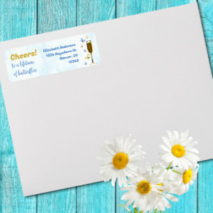 Cheers To A Lifetime Of Butterflies Bridal Shower Return Address Label