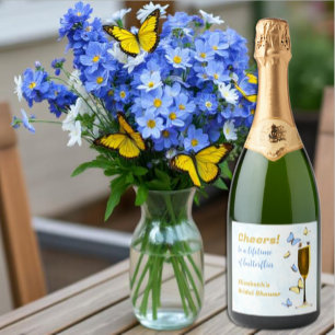 Cheers To A Lifetime Of Butterflies Bridal Shower Sparkling Wine Label