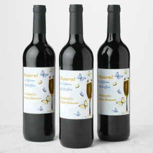 Cheers To A Lifetime Of Butterflies Bridal Shower Wine Label