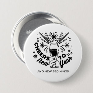 Cheers to a New Year Celebration Design 7.5 Cm Round Badge