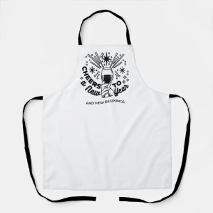Cheers to a New Year Celebration Design Apron