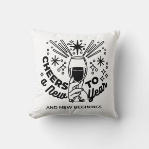 Cheers to a New Year Celebration Design Cushion