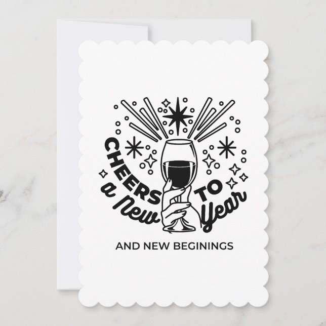 Cheers to a New Year Celebration Design Holiday Card (Front)