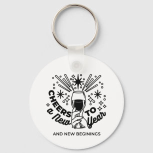 Cheers to a New Year Celebration Design Key Ring