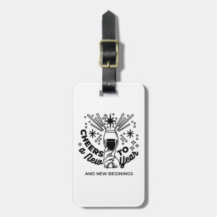 Cheers to a New Year Celebration Design Luggage Tag