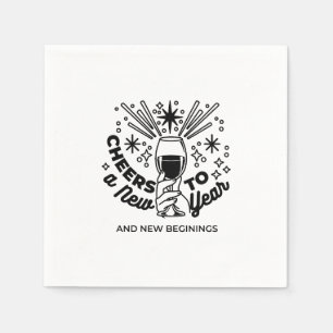 Cheers to a New Year Celebration Design Napkin