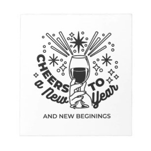 Cheers to a New Year Celebration Design Notepad