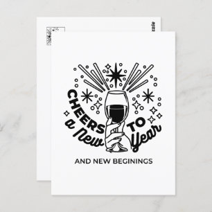 Cheers to a New Year Celebration Design Postcard