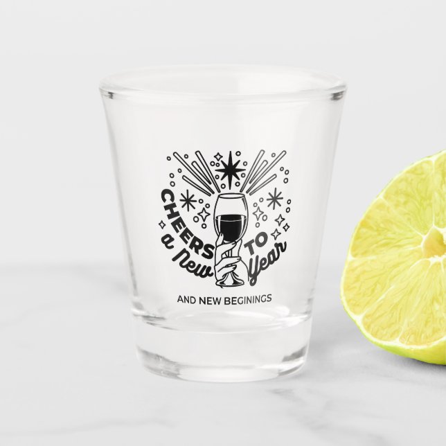 Cheers to a New Year Celebration Design Shot Glass (Front)