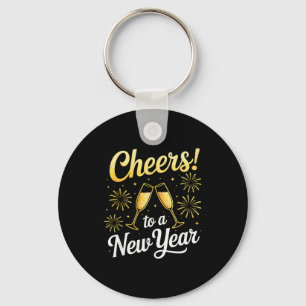 Cheers To A New Year Eve Party Countdown Happy New Key Ring