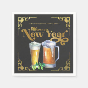 Cheers to a New Year Hoppy Beer Napkin