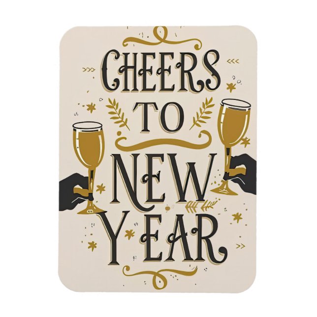 Cheers to a new year magnet (Vertical)