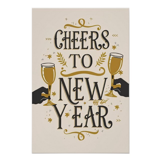 Cheers to a new year poster (Front)