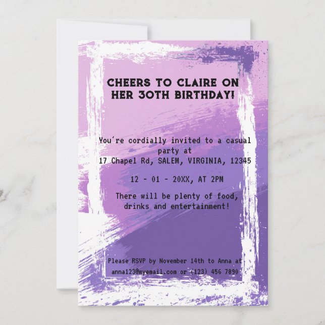 Cheers To Another Year (Female) Invitation (Front)