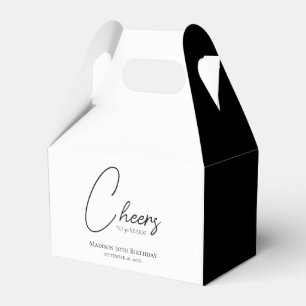 Cheers To Any Age 30th Black & White Birthday Favour Box
