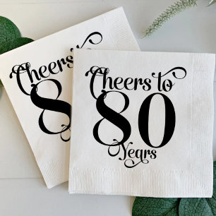 Cheers to, Any Age, Cocktail, Elegant Birthday Napkin