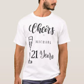 Cheers to any age men years typography birthday T-Shirt (Front)