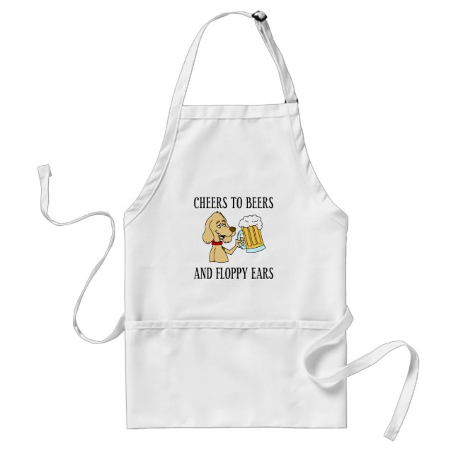 Cheers To Beers And Floppy Ears Dog Standard Apron (Front)