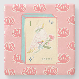 Cheers to Bird Bam Mahjong Stone Coaster