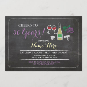 Cheers to Birthday Any Age Wine Brewery Invite