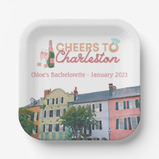"Cheers to Charleston" Bach Party Paper Plates