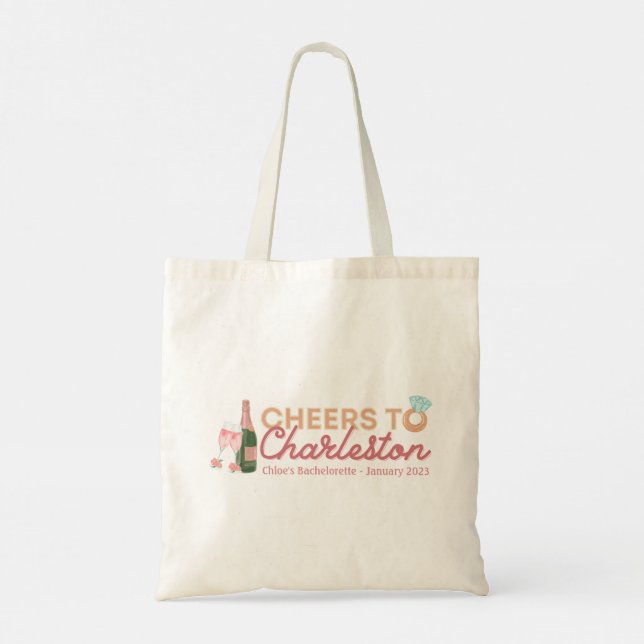 "Cheers to Charleston" Tote Bag (Back)