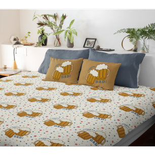 Cheers to Dad Beer Mugs Pattern Pillowcase