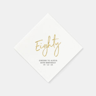 Cheers to Eighty Modern Adult 80th Birthday Party  Napkin
