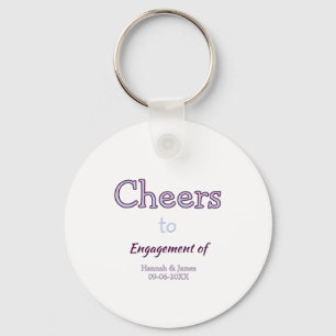 cheers to engagement of name purple pastel maron key ring