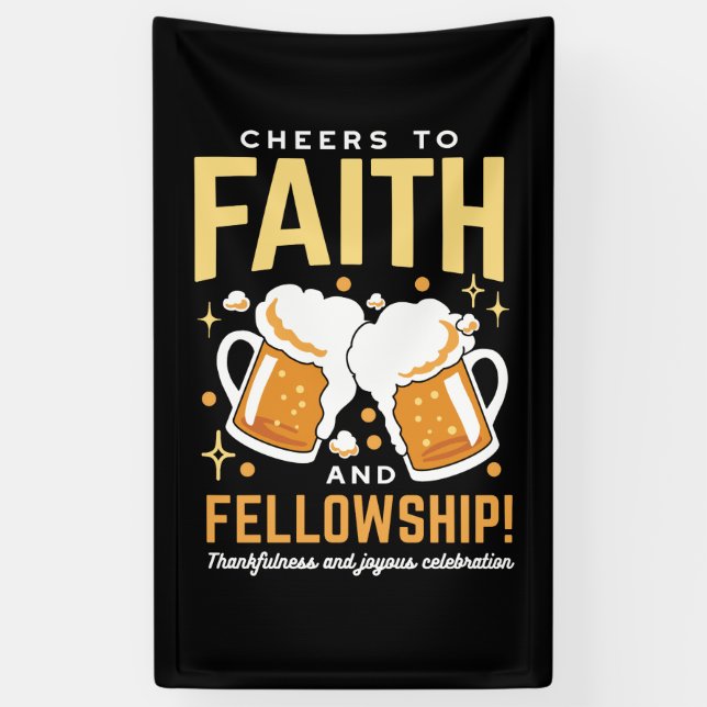 Cheers to Faith & Fellowship - Oktoberfest  Banner (Vertical)