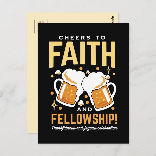 Cheers to Faith & Fellowship - Oktoberfest  Postcard (Front/Back)