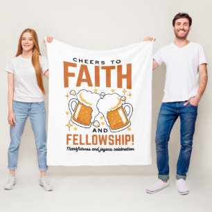 Cheers to Faith & Fellowship - Oktoberfest Tee Fleece Blanket