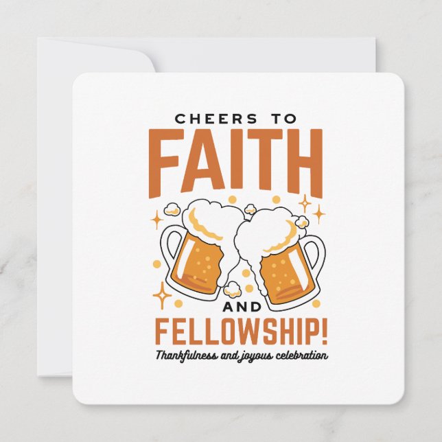 Cheers to Faith & Fellowship - Oktoberfest Tee Holiday Card (Front)